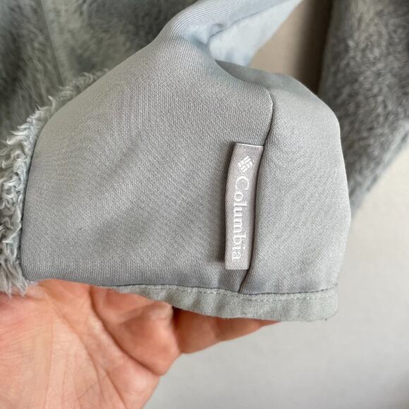 COLUMBIA Fill Zip Fuzzy Gray Jacket Size S - Picture 8 of 9